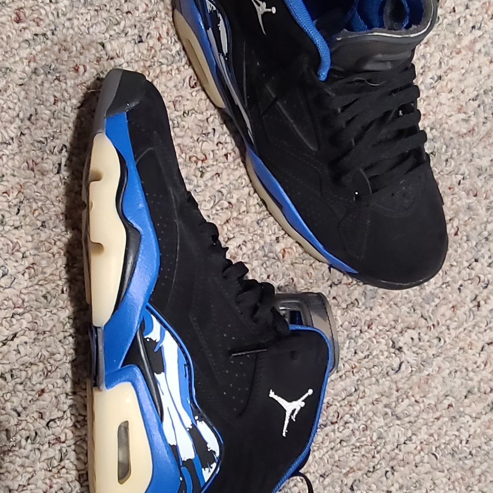 Nike Air Jordan Black and Blue Athletic Shoes